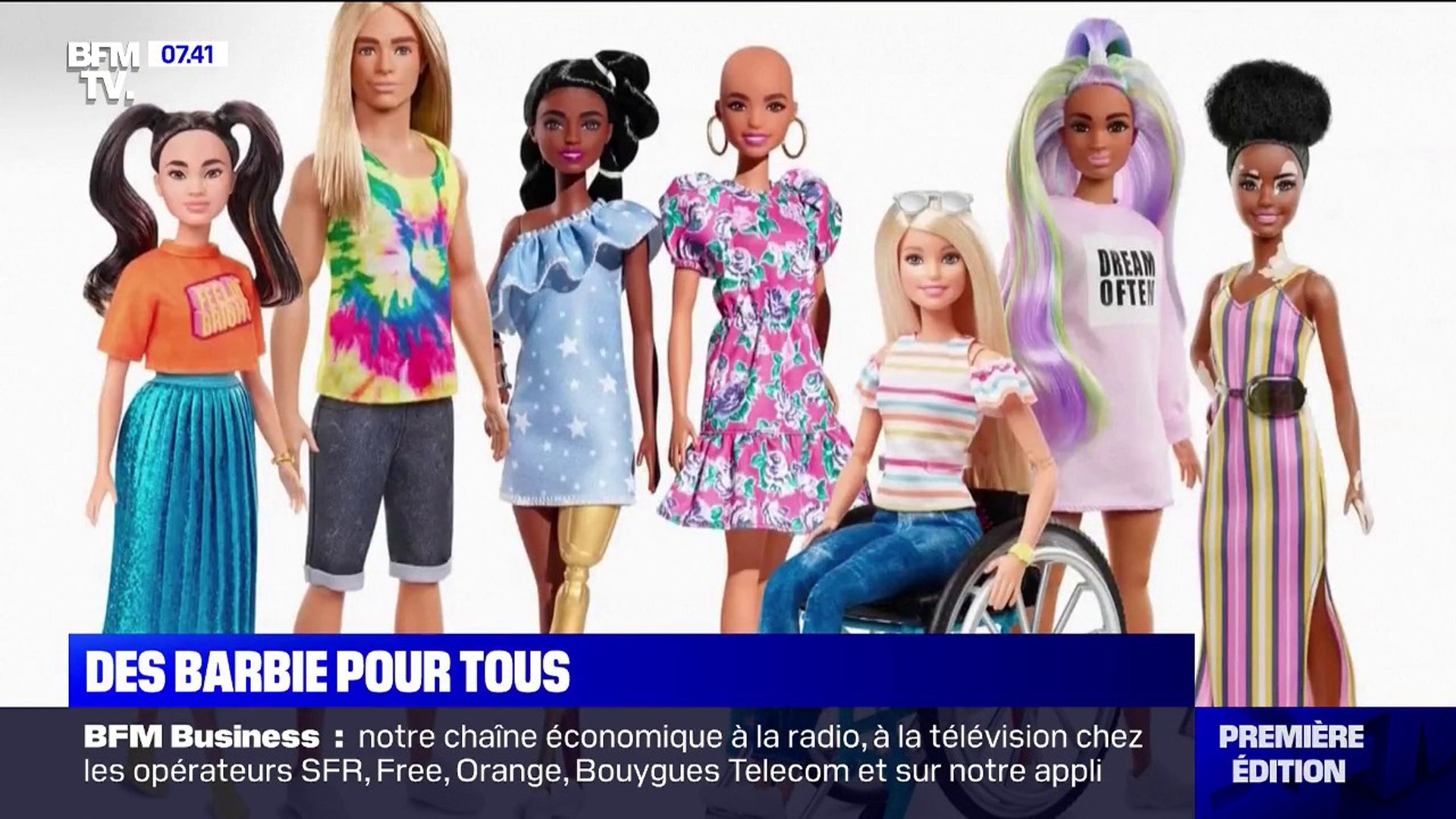 Sans cheveux ou atteinte de Vitiligo... Mattel dévoile ses nouvelles Barbie  pour plus de diversité - Vidéo Dailymotion