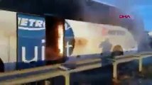 Metro Turizm'e ait otobüs yandı