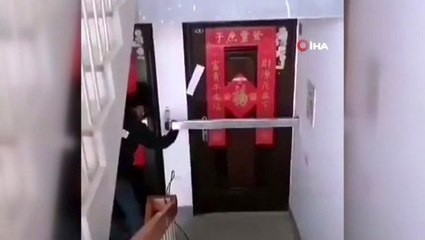 Çin'de korona virüs nedeniyle evlerin mühürlendiği iddiası