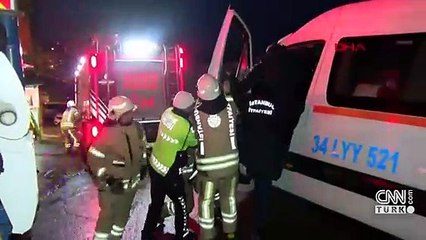 Servis aracı yolda asılı kaldı