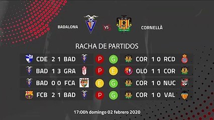 Previa partido entre Badalona y Cornellà Jornada 23 Segunda División B