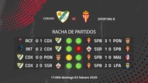 Previa partido entre Coruxo y Sporting B Jornada 23 Segunda División B