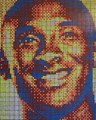 Basket-Ball - Un artiste réalise un portrait de Kobe Bryant avec des Rubik's Cube