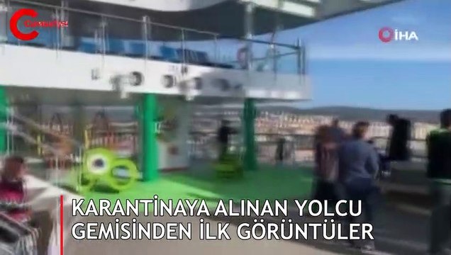 Karantinaya alınan yolcu gemisinden ilk görüntüler