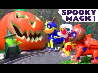 Paw Patrol Mighty Pups Spooky Challenge Magic with Halloween Funlings and Marvel Avengers with Robot Funling in this Family Friendly Full Episode English