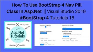 How to use bootstrap 4 nav pill class in asp.net || visual studio 2019 #bootstrap 4 tutorials 16