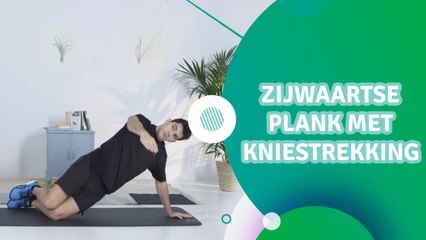 Zijwaartse plank met kniestrekking - Ik Ben Fit