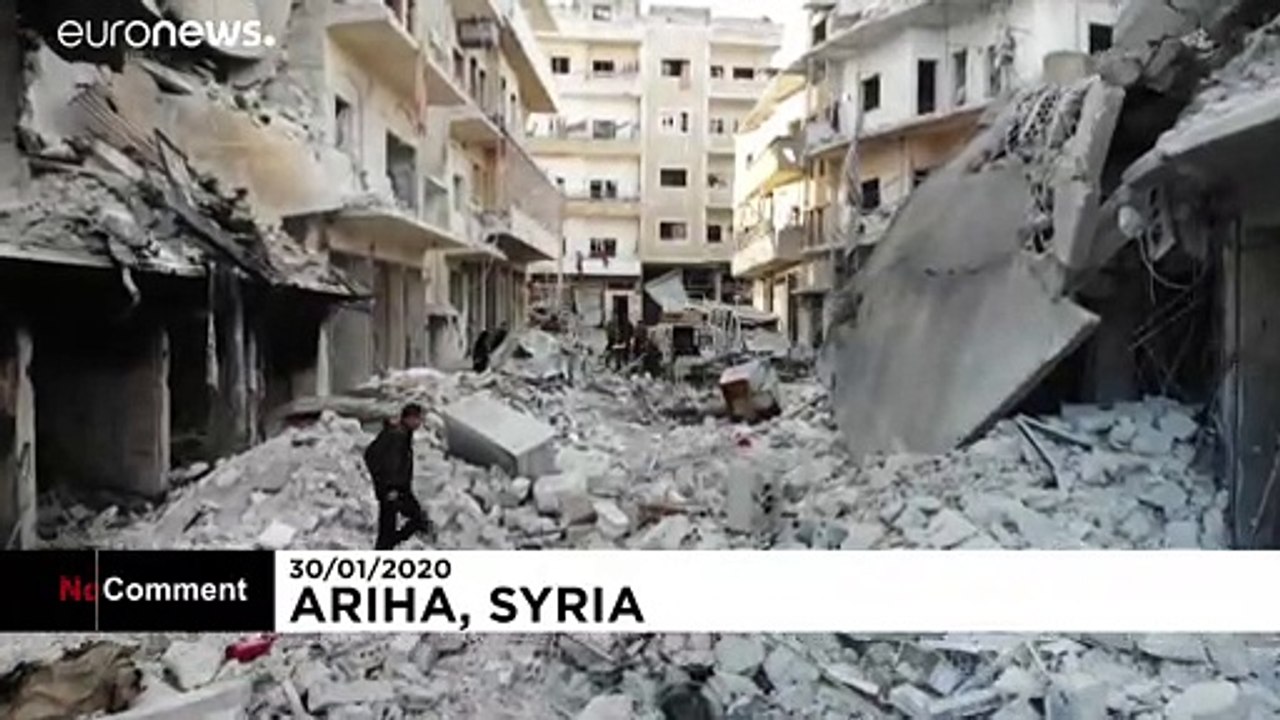 Syrie : une ville détruite après des bombardements russes