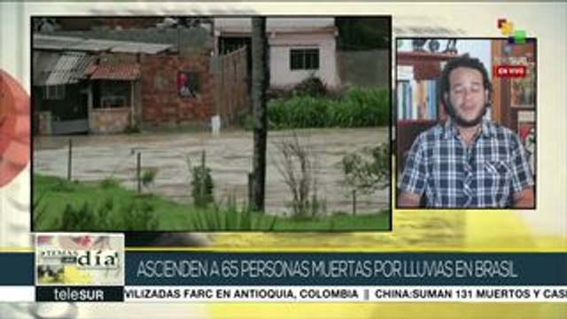 Ascienden a 65 los muertos por fuertes lluvias en Brasil