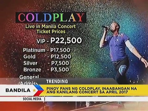 Coldplay vocalist Chris Martin, nagkwento tungkol sa mga nakilalang Pinoy