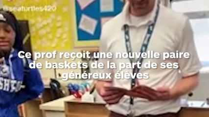 Un prof reçoit des nouvelles baskets de ses élèves qui se sont cotisés
