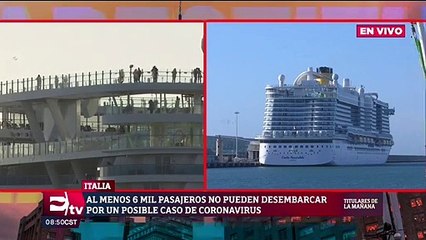 Retienen a pasajeros de crucero italiano para pruebas de coronavirus