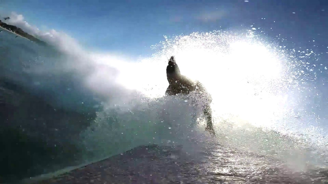 Surfing White Plains Beach - Oahu, Hawaii