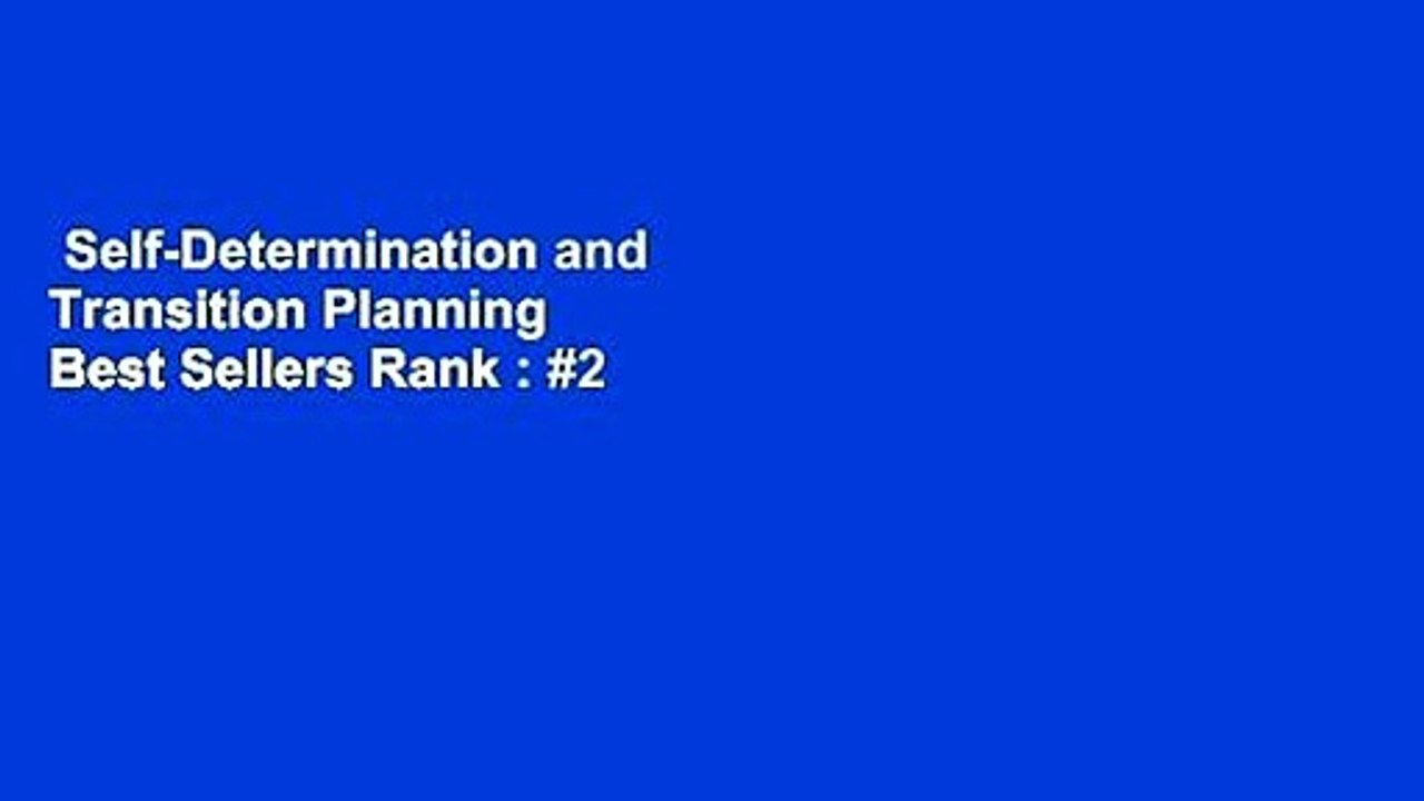 Self-Determination and Transition Planning  Best Sellers Rank : #2
