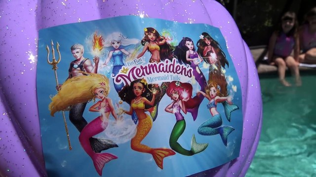 Sophia, Isabella e Alice - são as sereias mágicas na nossa piscina! Diversão na Piscina