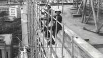 Building bamboo scaffolding in 1960s Hong Kong