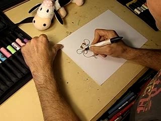 Tête de loulail dans un gros coeur Dessin du Yack