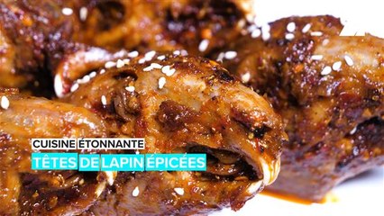 Cuisine étonnante: les têtes de lapin épicées de Chine