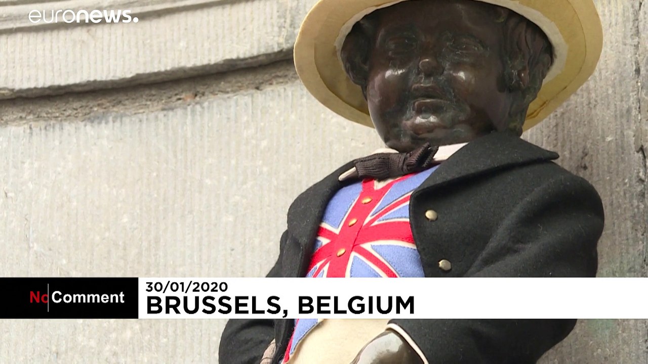 Le Manneken-Pis de Bruxelles aux couleurs britanniques pour le Brexit