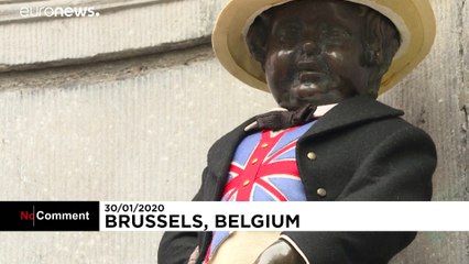 Le Manneken-Pis de Bruxelles aux couleurs britanniques pour le Brexit