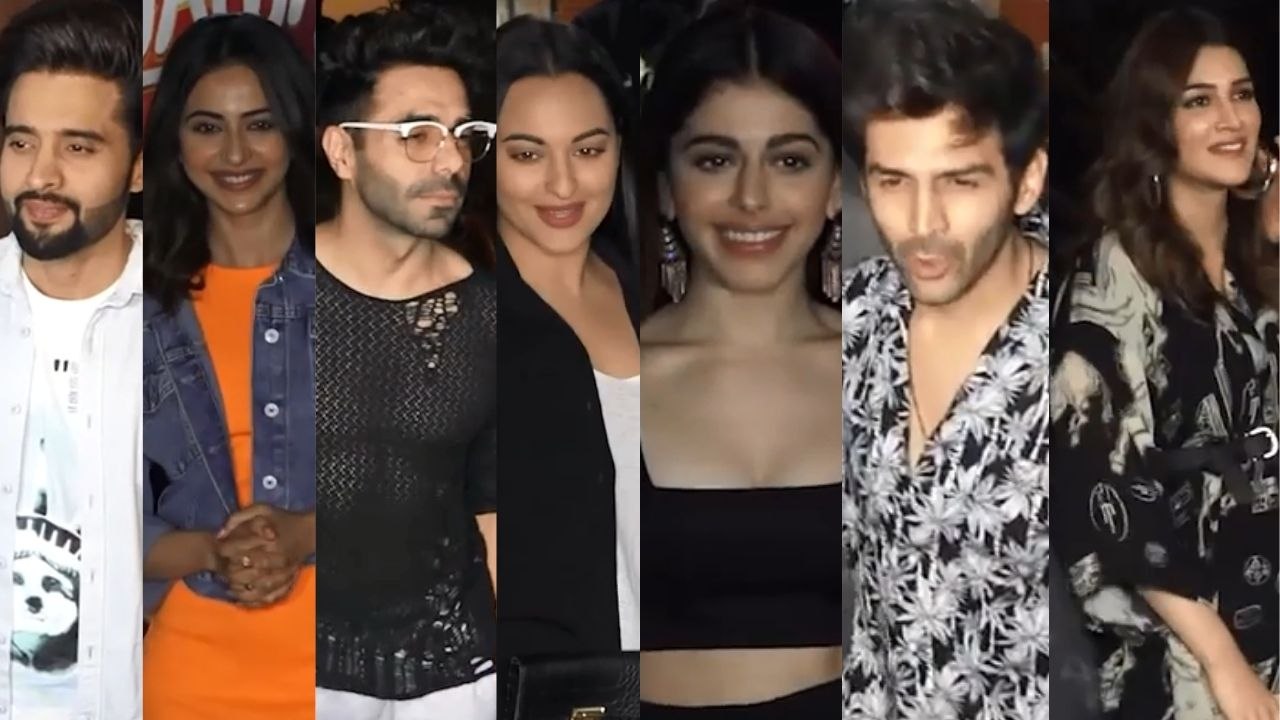 Jawaani Jaaneman Screening: Kartik Aaryan, Alaya F, Sonakshi Sinha, Kriti Sanon