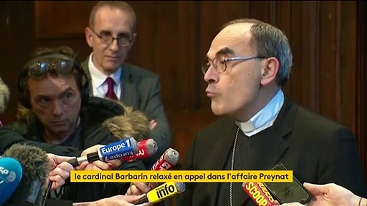 Affaire Preynat : le cardinal Barbarin relaxé en appel