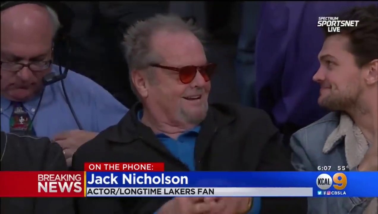 Los Angeles Lackers fan Jack Nicholson Tribute to Kobe Bryant
