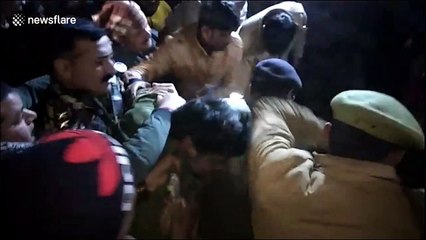 Moment police free 23 children held by hostage-taker in India after tense standoff