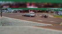 Câmera registra ciclista sendo atingido por moto, no Bairro Parque Verde