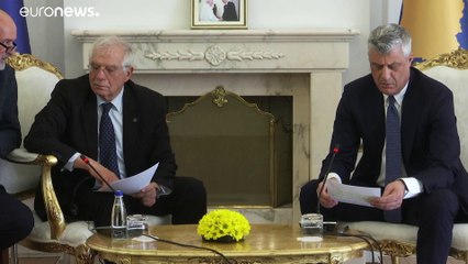 下载视频: Balcani: prima visita di Borrell per la pacificazione Serbia-Kosovo