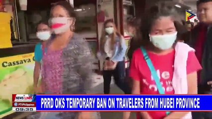 PRRD OKs temporary ban on travelers from Hubei province