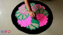 Awesome Flower Rangoli for Makarsankranti  Easy Bright and Multicolored  Designs By Sneha J