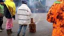 Manifestation pacifique des zadistes devant le siège d'Idélux à Arlon