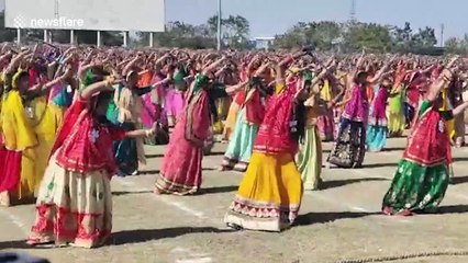 Thousands of women gather to perform record-setting 'swords dance' in west India