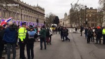 Brexit Day: 'You're not British anymore!' Leavers and Remainers face-off outside Downing Street