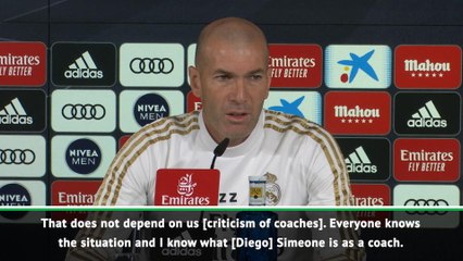 Simeone is still one of the world's best coaches - Zidane