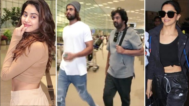 Vijay Deverakonda,Deepika Padukone Spotted @ Mumbai Airport