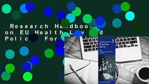 Research Handbook on EU Health Law and Policy  For Kindle