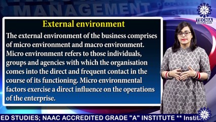 BBA || Ms. MEGHA MOHAN || EXTERNAL ENVIRONMENT || TIAS || TECNIA TV