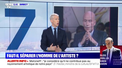 Franck Riester considère que Gabriel Matzneff "ne contribue pas au rayonnement artistique de notre pays"