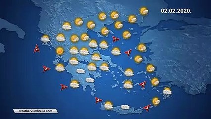 Η πρόγνωση του καιρού για την Κυριακή 02-02-2020