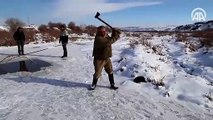 Sivas'ta Eskimo usülü balık avı