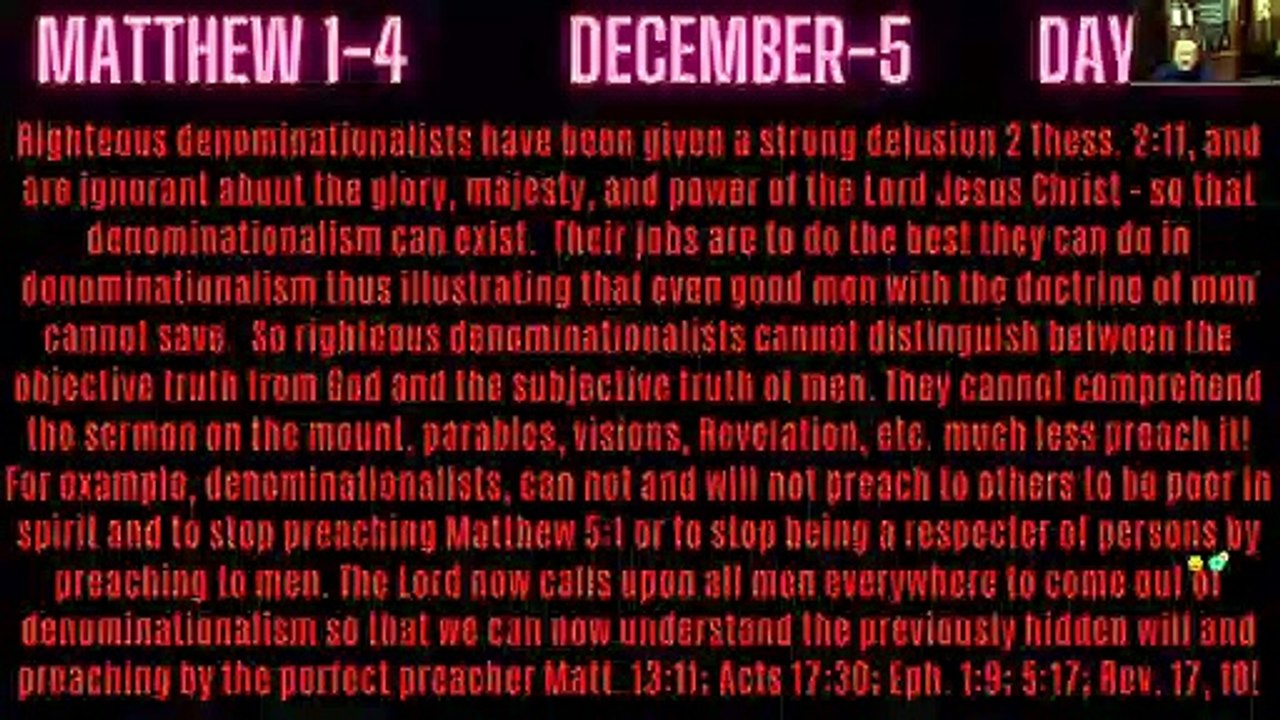 Matt.1- 4 DENOMINATIONALISM DENIES THE POWER, AUTHORITY AND PREACHING OF CHRIST