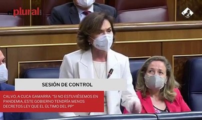 Calvo, a Cuca Gamarra: "Si no estuviésemos en pandemia, este Gobierno tendría menos decretos ley que el último del PP. Se lo voy a recordar porque la memoria es cruel para quien hace política del filibusterismo inútil para España "