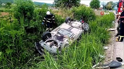 Tekirdağ’da kontrolden çıkan araç takla attı: 3 yaralı
