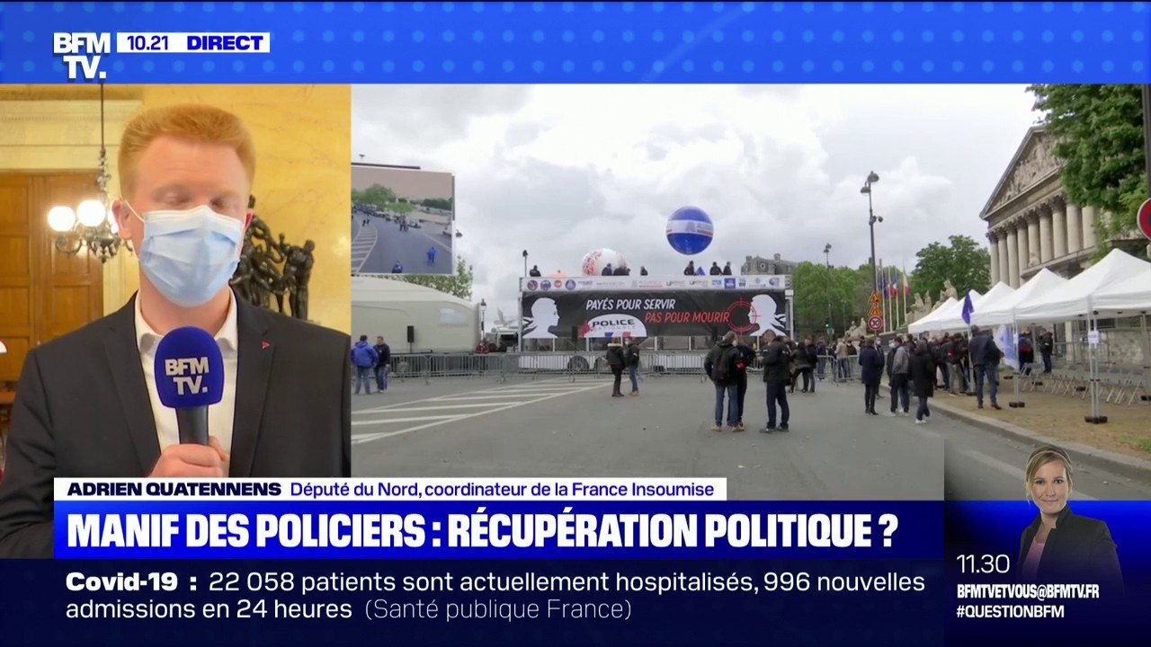 Adrien Quatennens sur l'absence de son parti à la manifestation des policiers: "La France insoumise n'est pas en accord avec ces revendications"