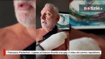 Francesco Paolantoni, il gesso al braccio diventa una gag: il video del comico napoletano