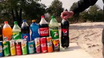 EXPERIMENT : Big Pink Eruption Volcano Toothpaste From Coca-cola ,Sprite ,Fanta , Mirinda and MENTOS