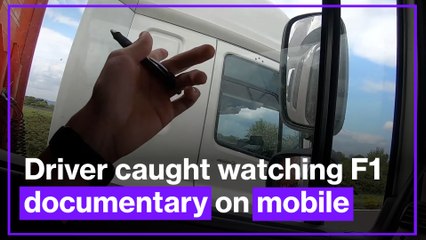 Lorry driver caught watching Formula One documentary on mobile