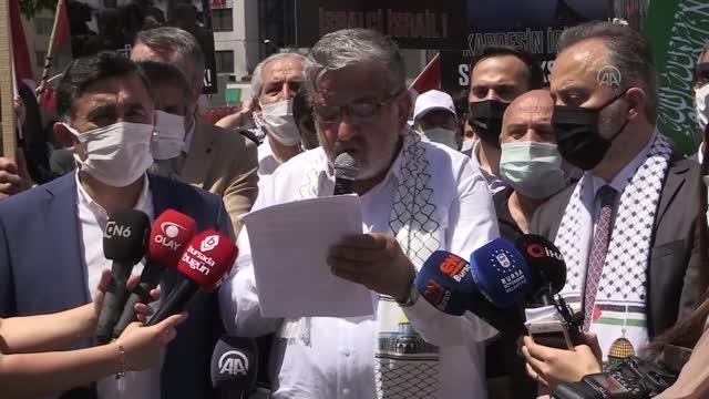 İsrail'in Mescid-i Aksa ve Filistinlilere saldırıları Bursa'da protesto edildi
